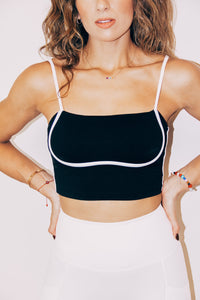 Ascent Black & White Sports Bra - The Rise Collection x Anabel Soto