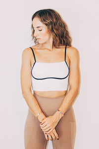 Ascent Black & White Sports Bra - The Rise Collection x Anabel Soto